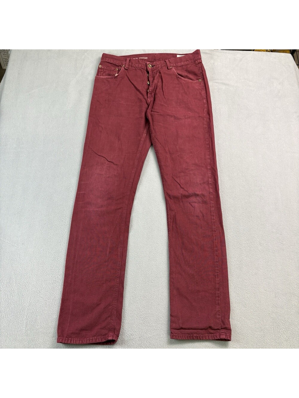 Rag And Bone Slim Straight Jeans Size 33x32.5 in. Red